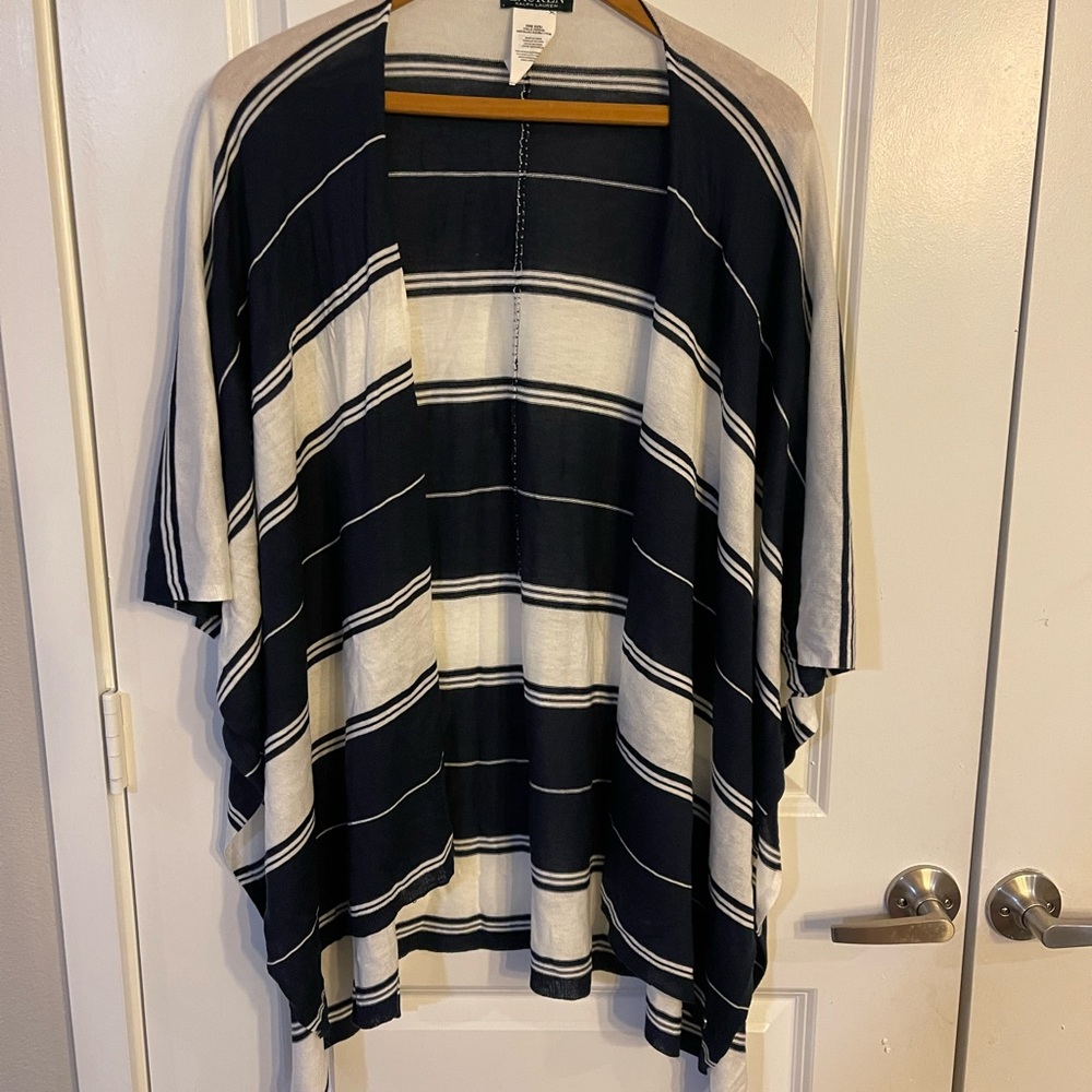 Ralph Lauren Striped Navy and White Open Cardigan